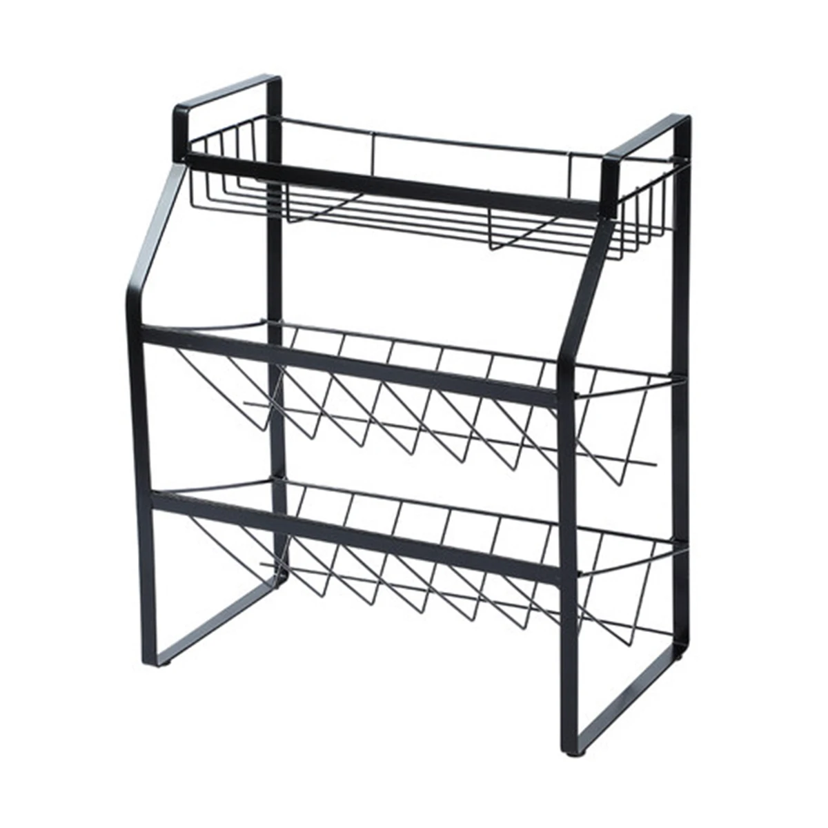 

Metal 3 Layers Kitchen Storage Rack Condiment Seasoning Organizer Holder Vinegar Sauce Spice Bottles Shelf Stand 35x18x39cm