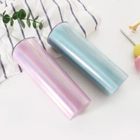 20oz skinny tumbler stainless steel vacuum insulated coffee cups double wall powder coated rainbow tumbler travel mug with