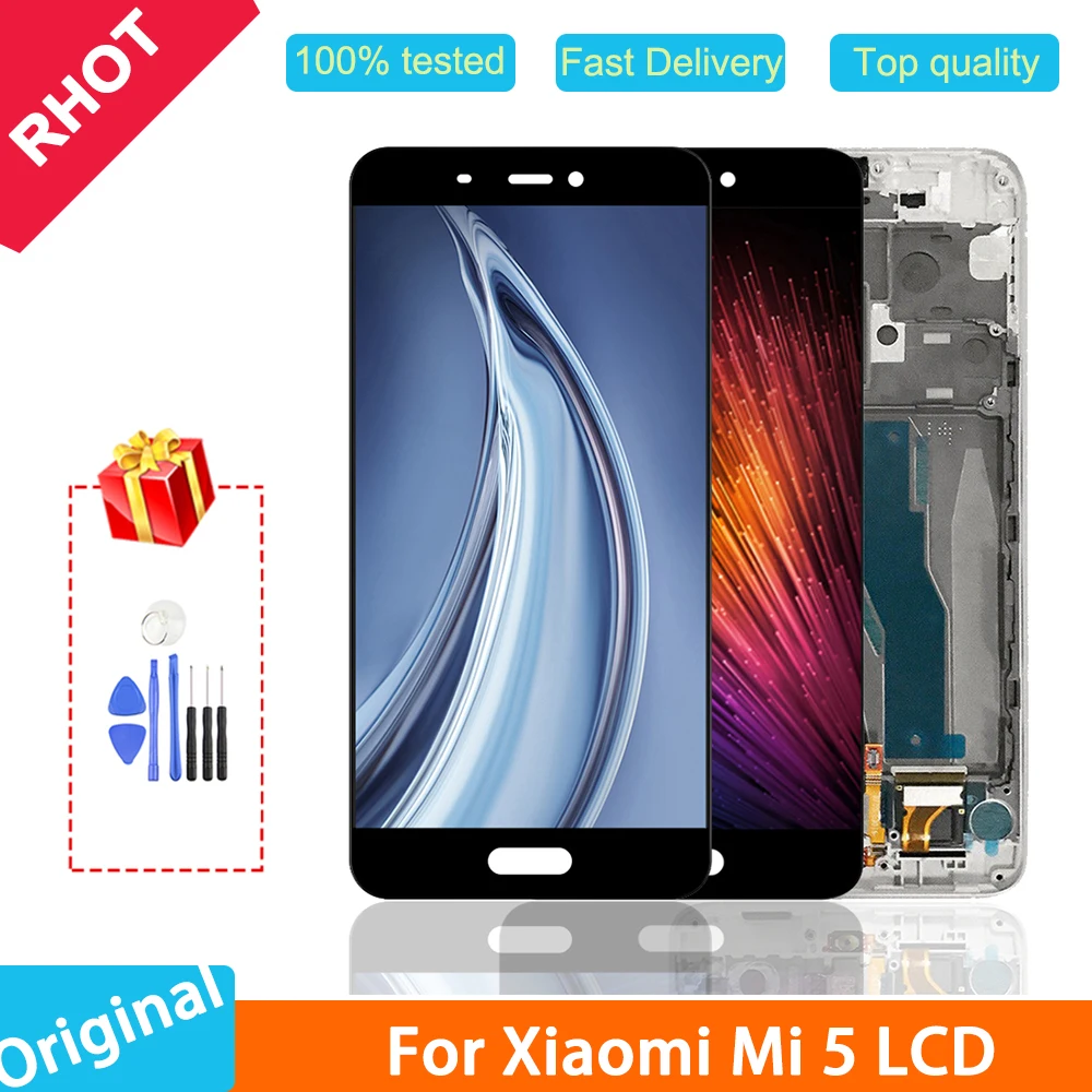 

Оригинальный ЖК-дисплей IPS 5,15 дюйма для Xiaomi Mi 5, ЖК-дисплей с сенсорным экраном в сборе, с рамкой для замены дисплея XIAOMI MI 5