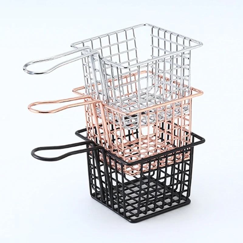 

Square Fryer Basket Chips Deep Fry Baskets Food Presentation Strainer Potato Cooking Tool Chef Basket Colander Tool