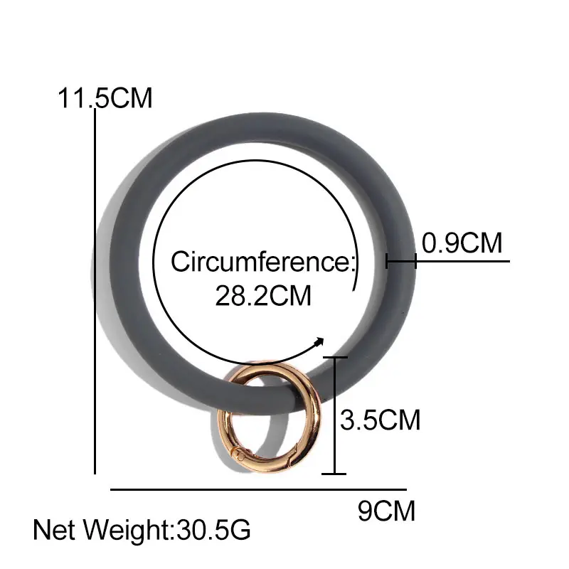JJFOUCS Модный Блестящий силиконовый браслет на запястье круглая застежка брелок