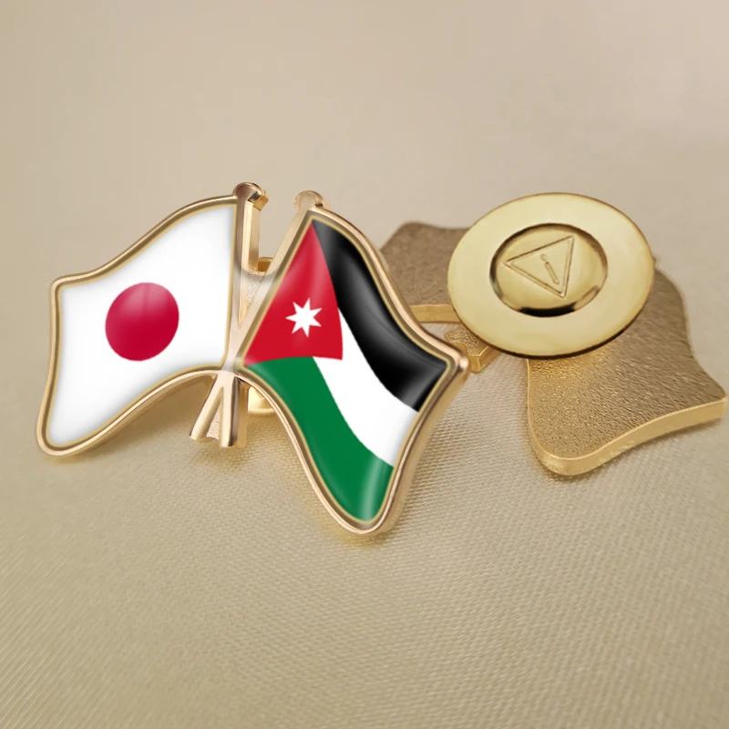Значки-броши на лацкан двойные в японском и Иорданском стиле флаг дружбы - купить