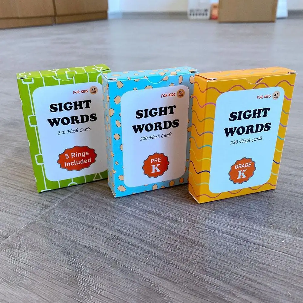 

220 English Sight Words Flash Card Phonics Words Flashcards Baby Learning Kids Games Toys Educational For Children Memory G4C2