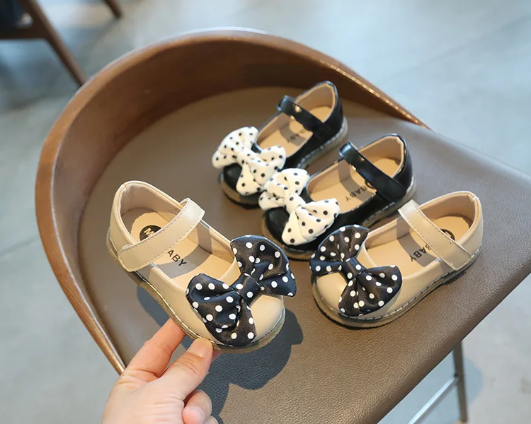 

Children's College Style Girls Princess Leather Shoes 2021 Autumn Princess Bow Solid Color Black Universal Children Shoes 21-30