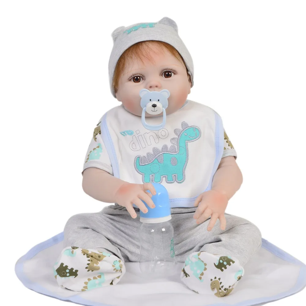 Кукла новорожденная силиконовая полноразмерная младенец с белой кожей для