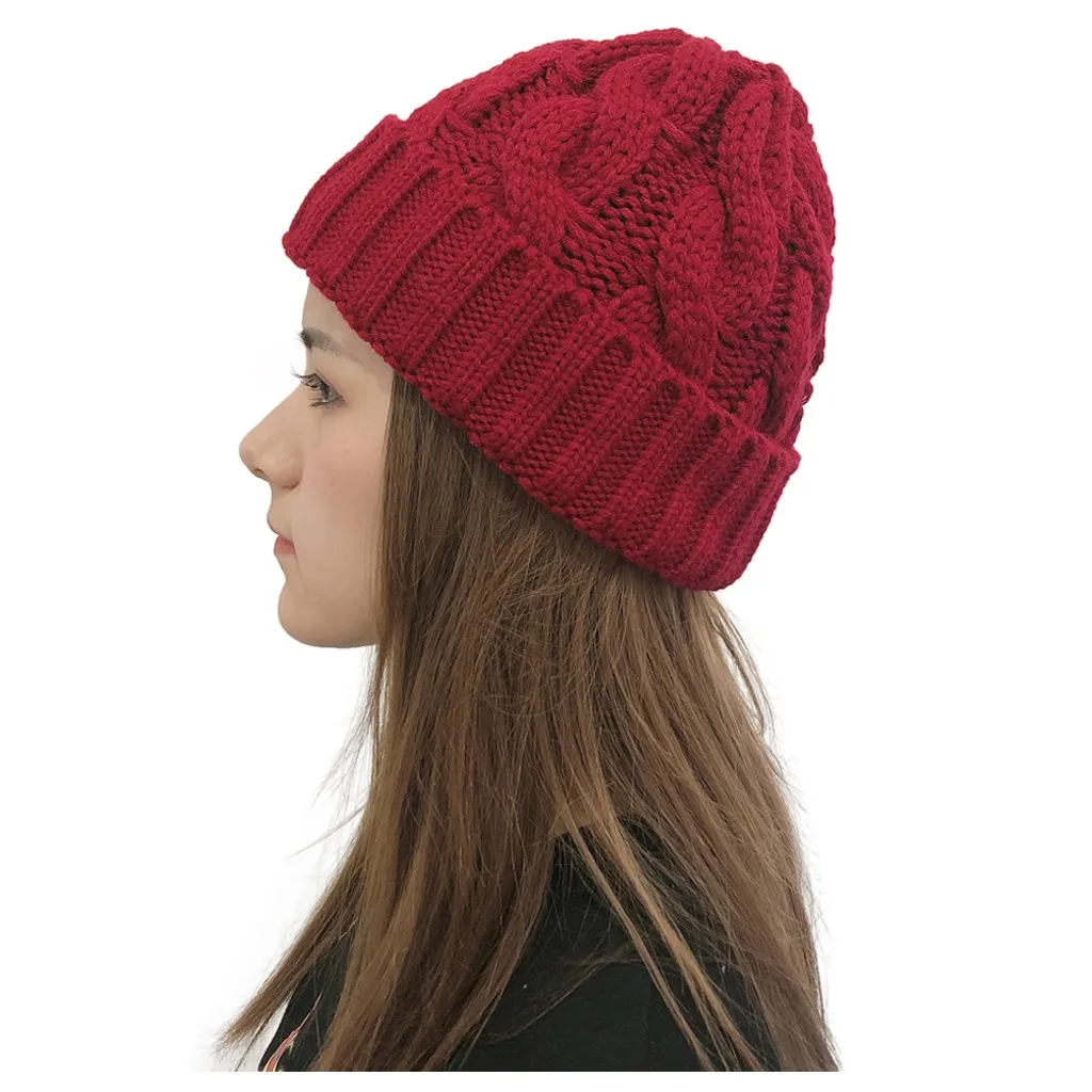 Популярная вязаная мешковатая Шапка-бини большого размера для мужчин и женщин