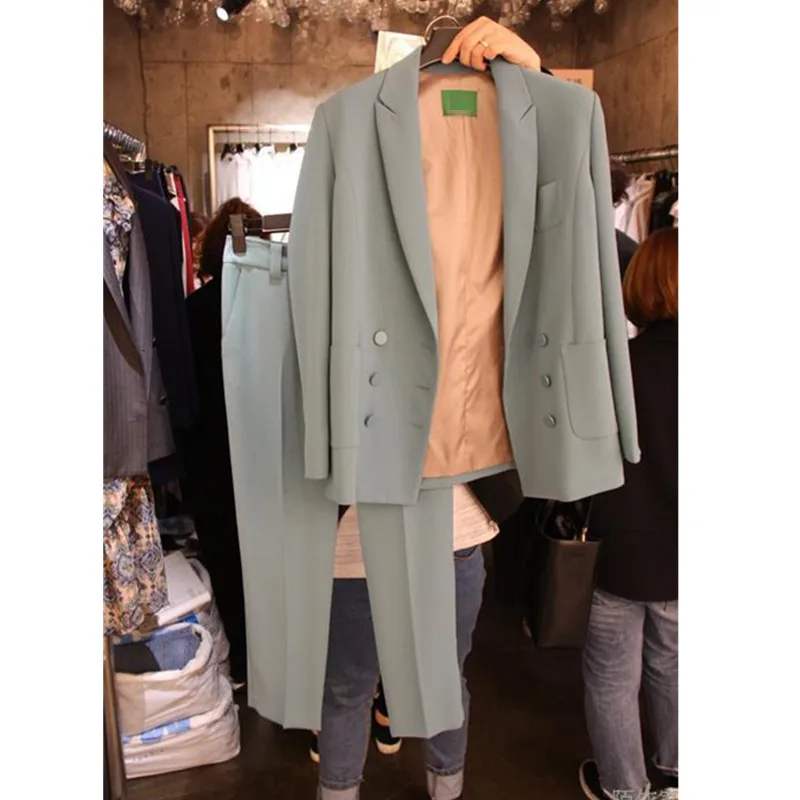 

Spring and autumn new small suit two-piece loose fashion casual suit jacket harem pants Nine pants suit female 2 piece set