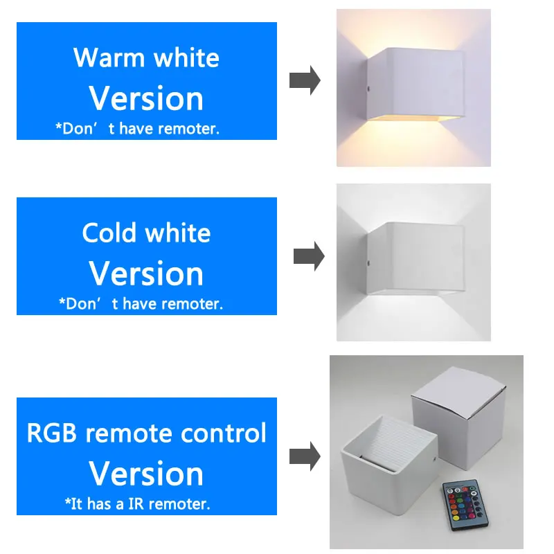 12 Вт RGB светодиодный настенный светильник Лампада с пультом дистанционного управления алюминиевый настенный светильник s квадратный комнатный домашний настенный светильник современный стиль