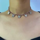 Женское ожерелье с подвеской-бабочкой, серебристое ожерелье-чокер в форме маленького животного, 2020
