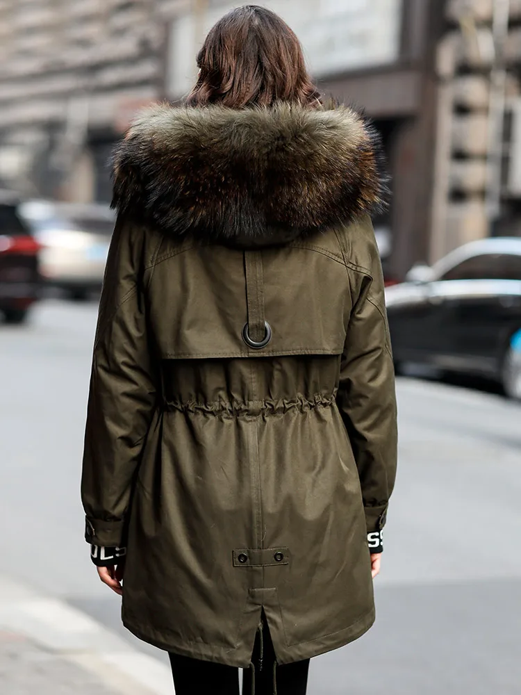 

JCHB 2021 Linti Winter fashion Linzi fur hooded mink fur new fur style overcome women's coat