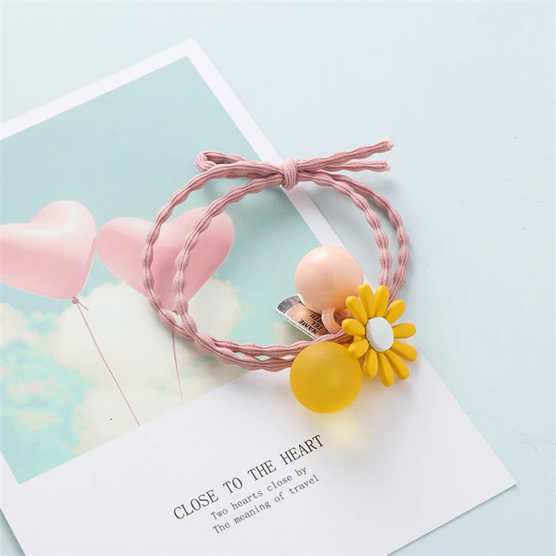 Резинки для волос солнечные подсолнухи Ins карамельного цвета милые, однотонные, прочные, аксессуары для пучков волос