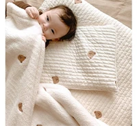 super soft sherpa embroidery bear fluffy thermal baby blanketfurry newborn swaddlecherry baby deken toddler bedding quilt