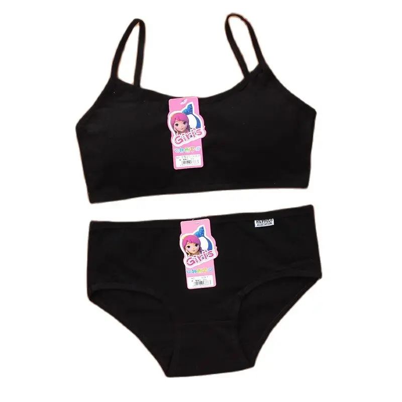 

Teen Girls Underwear Soft Padded Cotton Letter Print Bra Set for Young Girls for Yoga Sports Running8-14Y