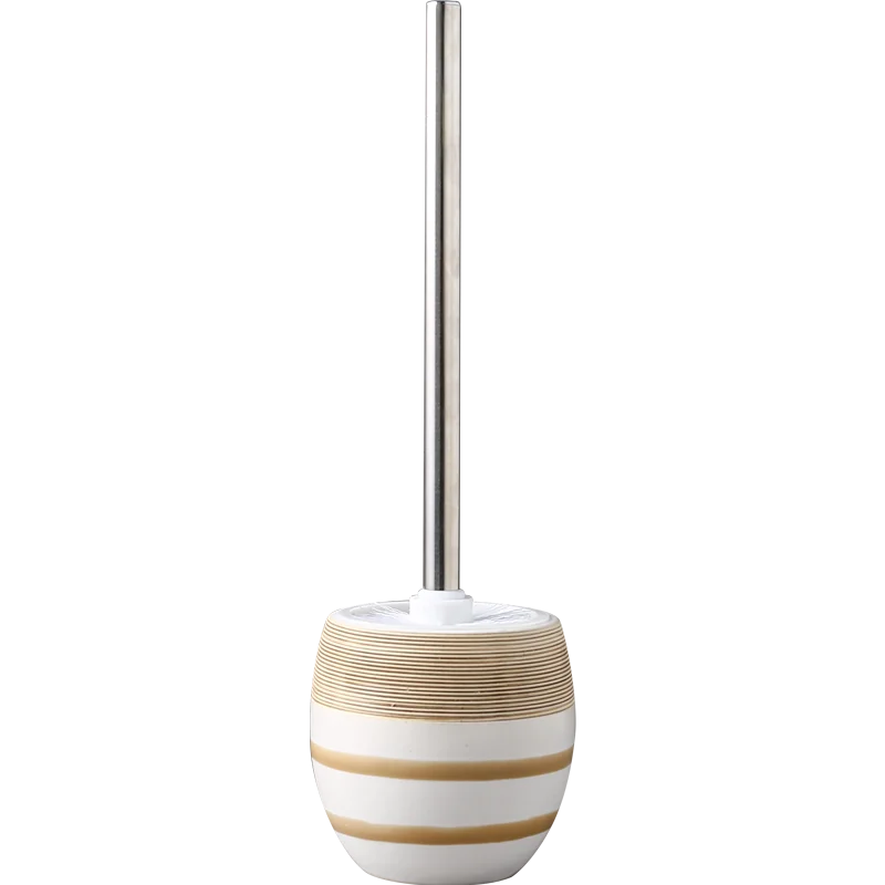 

Retro Round Ceramic Toilet Brush & Holder Set Cleaning Tool Circle Base Cream Series ceramics Bathroom Decor Accessories Stainle