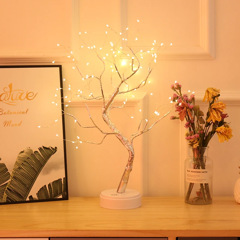

Led Fairy Night Light LED Christmas Tree Night Lamp Battery USB Operated Bedside Study Lamp For Room Desk Holiday Lighting Decor