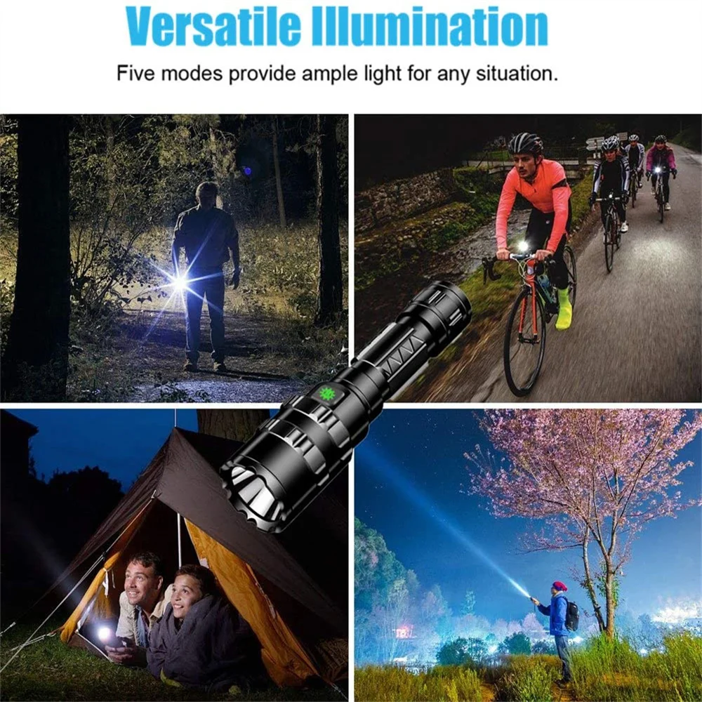 

8000 Lumen Tactical Flashlight L2 Torch with Mount Clip Pressure Switch Waterproof Lamp 5 Modes Weapon Scopes Gun Light For Hunt