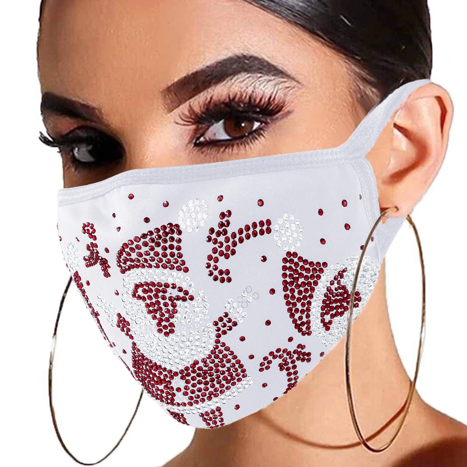 1 шт. Рождественская маска Модные Стразы Золотая с блестками может быть помещен и