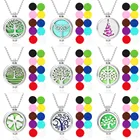 Ароматерапия ювелирные изделия эфирное масло диффузор ожерелье Древо жизни медальоны для парфюма кулон Арома диффузор ожерелье Бесплатная 10 подушечек