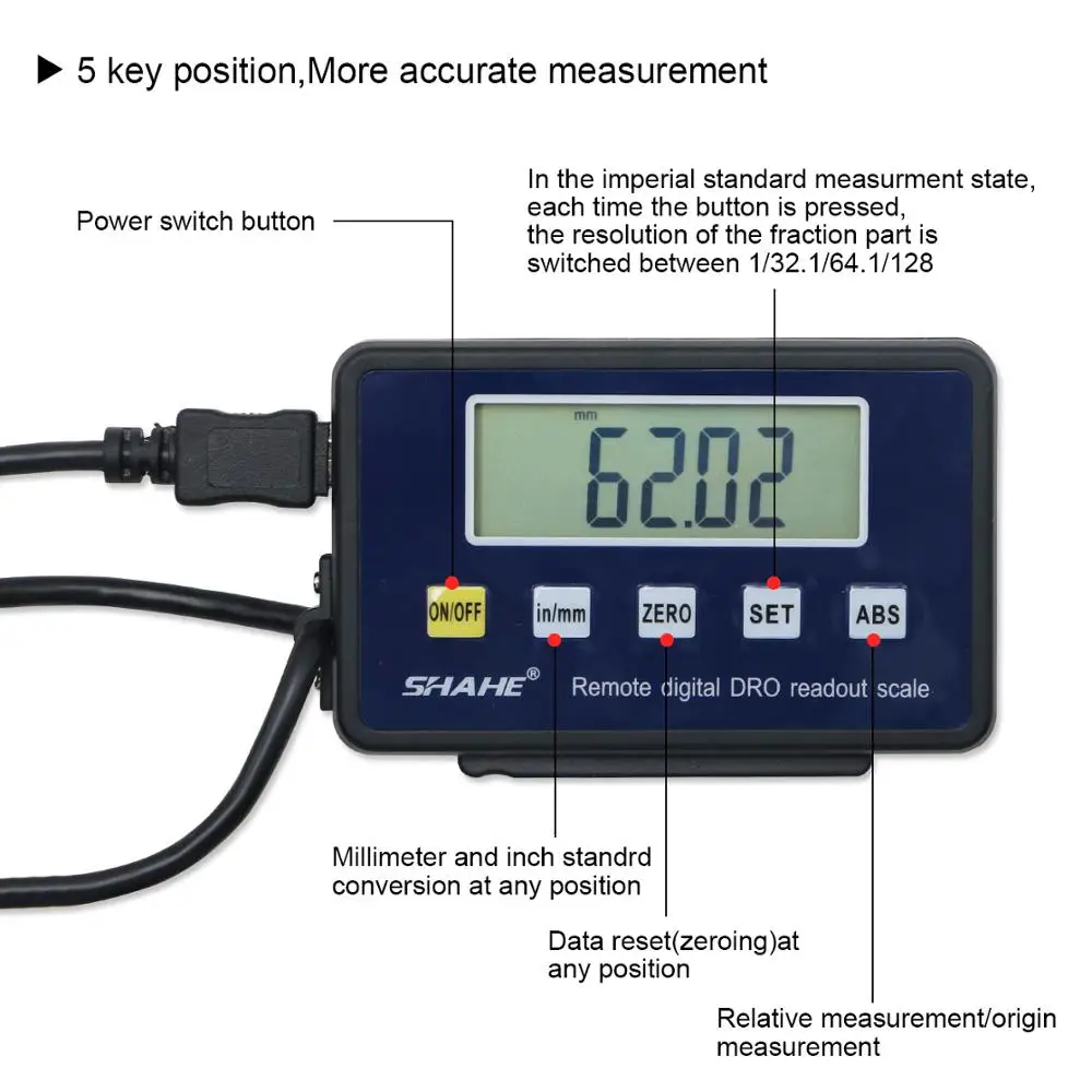 Цифровая Линейная Шкала shahe 300 мм 12 дюймов DRO магнитный удаленный внешний дисплей