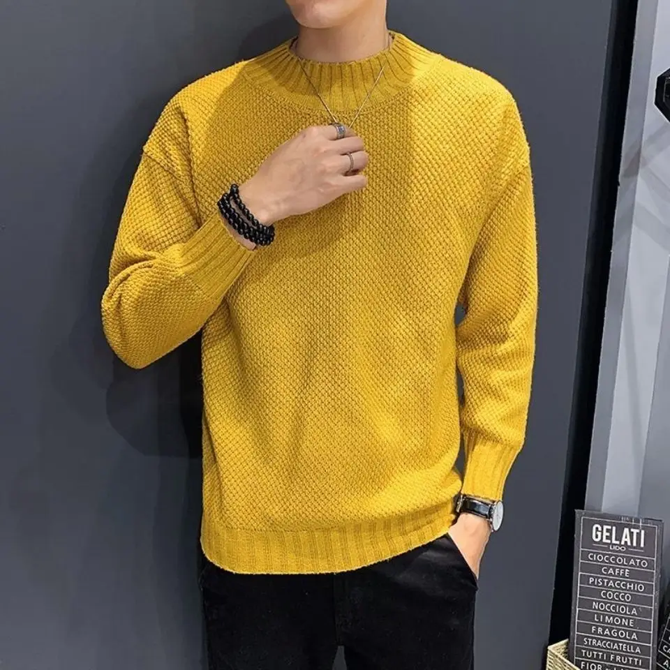 

Autumn and winter new sweater men Korean personality casual handsome round neck bottoming sweater men