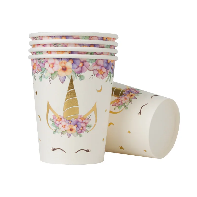 Одноразовая посуда с мультяшным единорогом для вечерние ского дня рождения