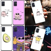funny little pink man phone case for samsung galaxy a31 a11 a21s a41 a51 a71 a72 a52 a42 a32 4g 5g cases coque soft tpu funda