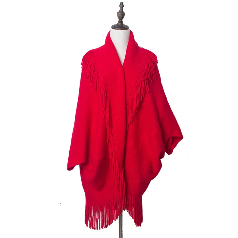 New 4-color Knitted Cardigan Women Ladies Tassel Cape Coat Fringe Poncho Oblique Stripe Bohemian Shawl Scarf 130cm
New 4-color Knitted Cardigan Women Ladies Tassel Cape Coat Fringe Poncho Oblique Stripe Bohemian Shawl Scarf 130cm