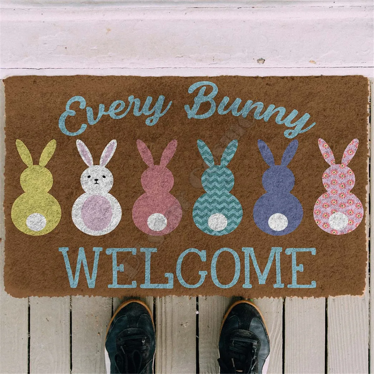 

3D Printed Easter Day Every Bunny Welcome Custom Doormat Door Floor Mats Carpet Decor Porch Doormat