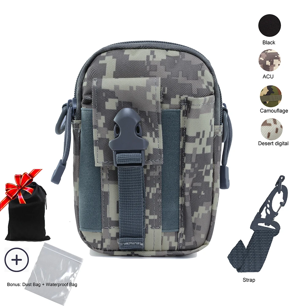 Мужская тактическая Сумка Molle, поясная сумка, маленький карман, военная сумка для бега, походные сумки, кошелек для мобильного телефона, инструмент для путешествий