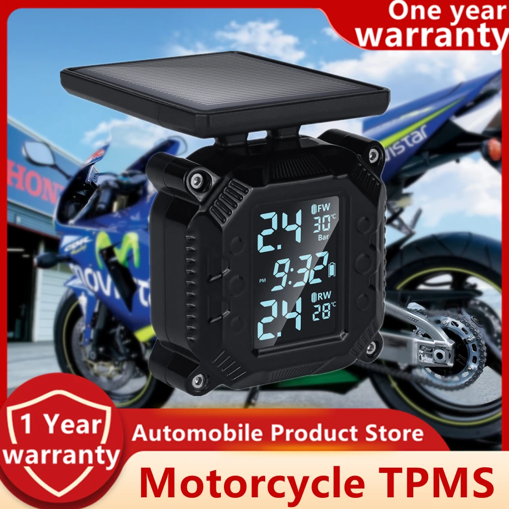 

Система контроля температуры в шинах, TPMS с зарядкой от USB, с 2 внешними датчиками для мотоциклов, моторов, велосипедов, скутеров