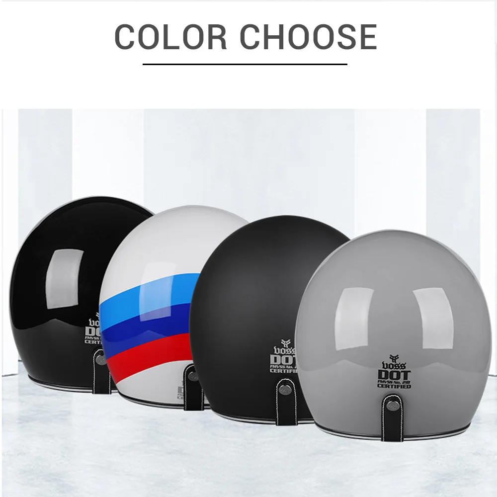 Мотоциклетный шлем VOSS в стиле ретро с открытым лицом 3/4|Шлемы| |