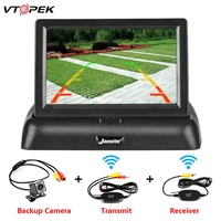vtopek 4 3 inch tft lcd car monitor foldable monitor screen display reverse camera parking system car rearview monitors ntsc pal