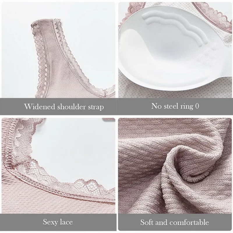 

Sexy women push up bra big size backless padded bras plus size comfortable wireless brassiere breathable seamless bra