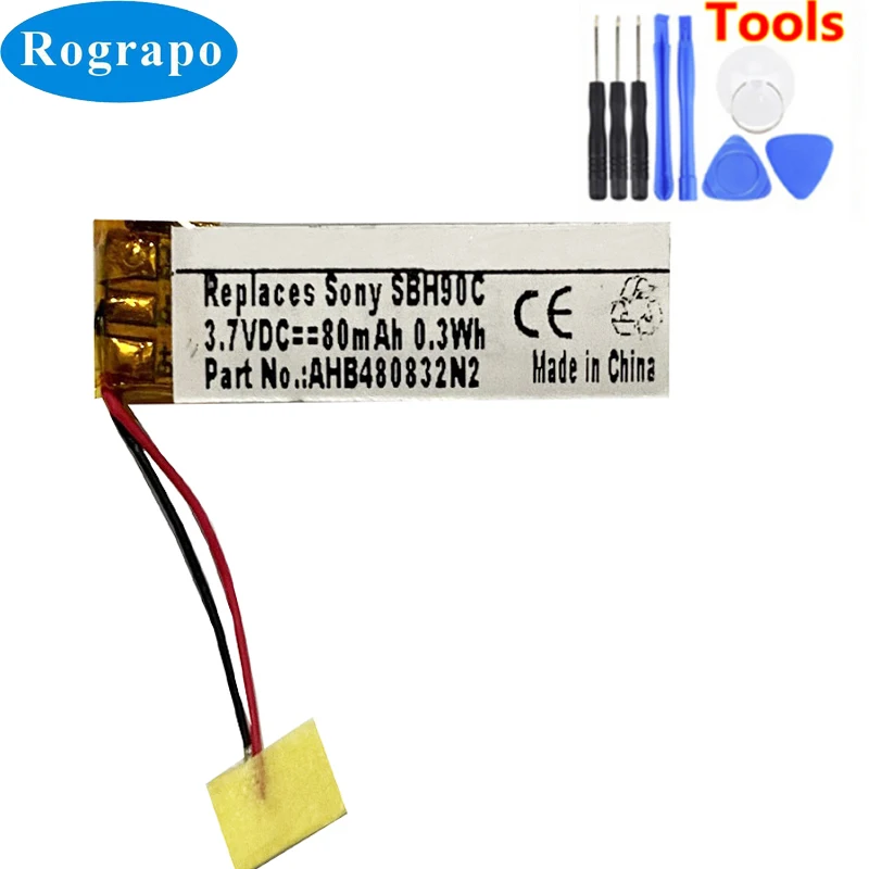 Новый аккумулятор AHB480832N2 для Sony SBH90C SBH82D 80 мАч Полная замена батареи 2 провода +