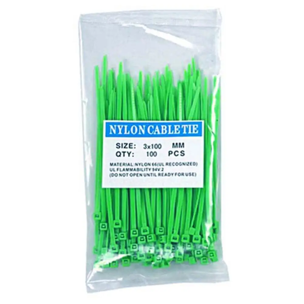Self-Locking Plastic Nylon Wire Cable Zip Ties 100pcs Green Fasten Loop Various Specifications | Дом и сад