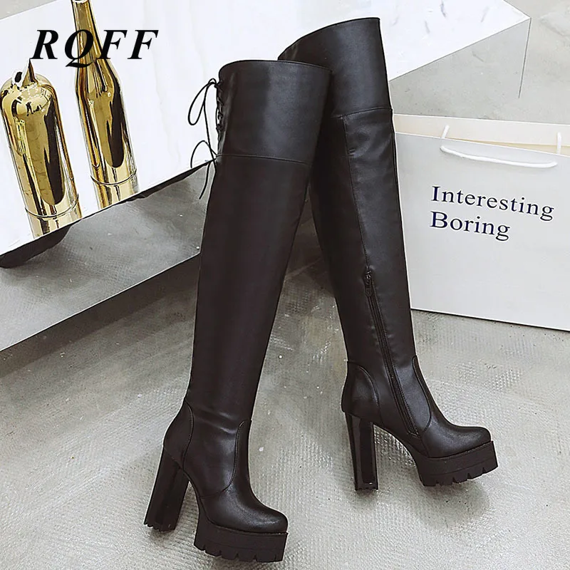 2019-2020 г. Осенне-зимние сапоги выше колена Женская пикантная обувь на очень