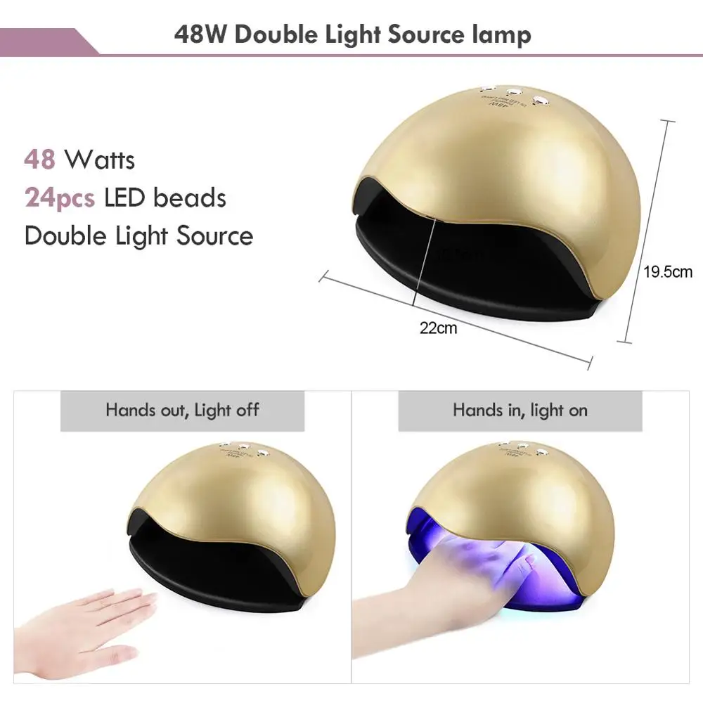 Сушилка для ногтей УФ светодиодный светильник маникюра 48/54 Вт лампа сушки всех