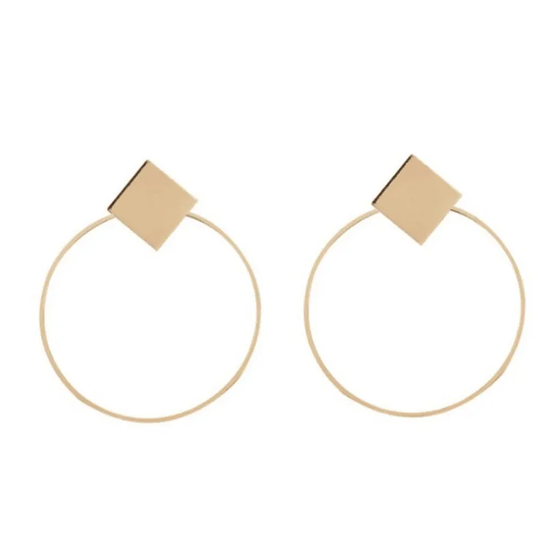 

2021 Fashion Geometric Metal Big Circle Dangle Earrings for Women Party Jewelry