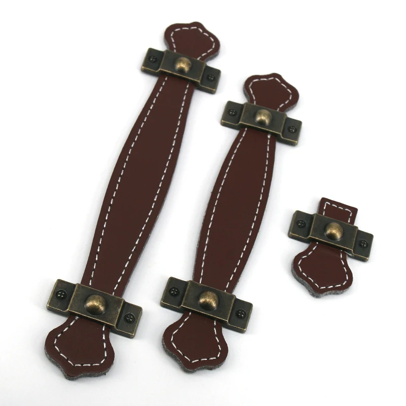 2 шт черные коричневые кожаные дверные ручки для шкафа кухонный шкаф чемоданные