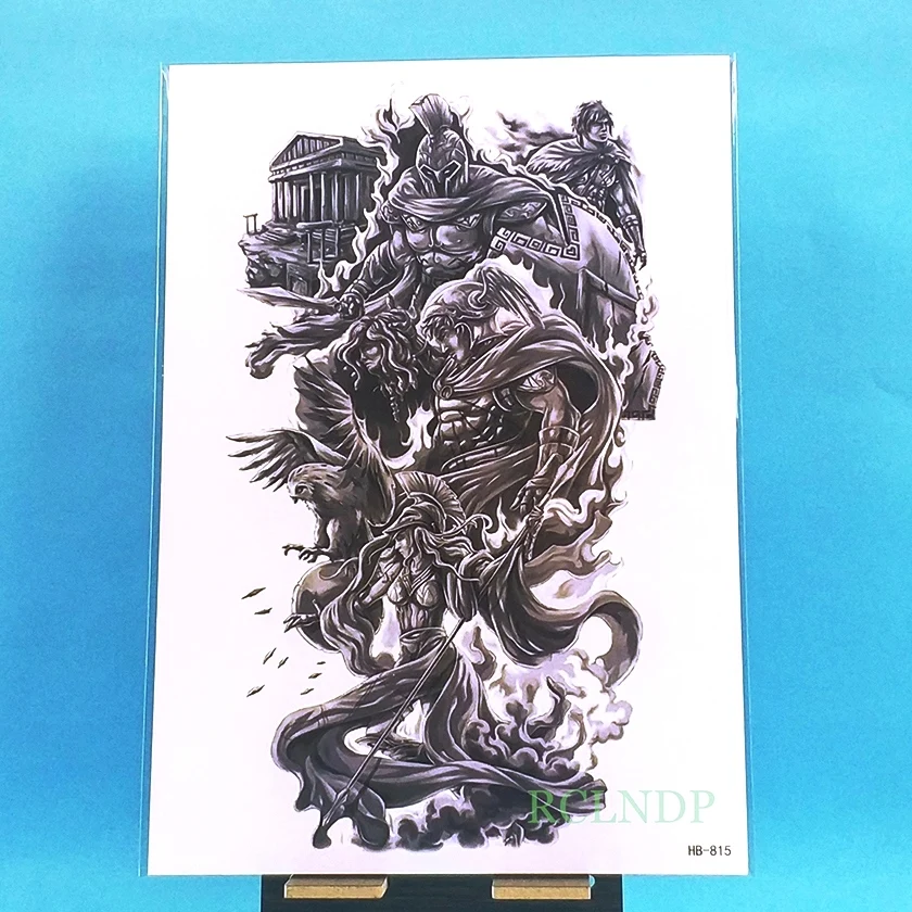 Водостойкая Временная тату наклейка Орел Ультрамен поддельные флэш задняя нога