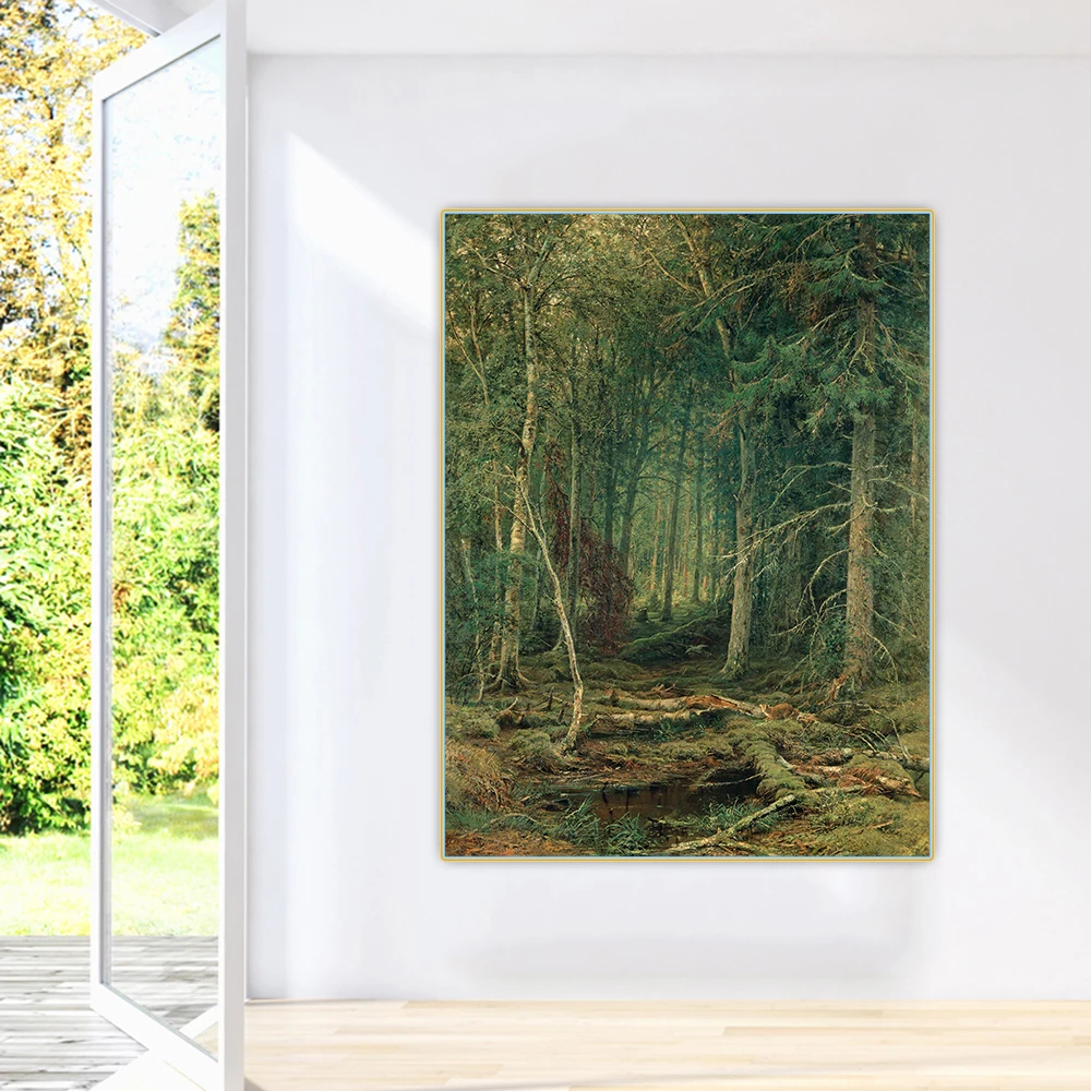 Иван Шишкин 《Пейзаж сосны》холст Картина маслом Искусство Эстетический постер