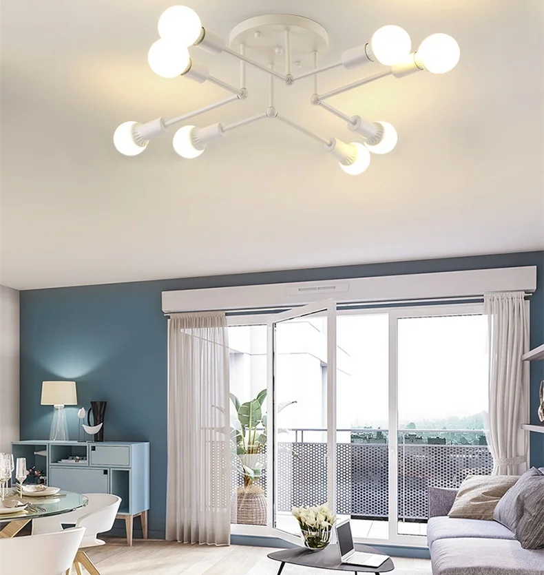 Скандинавская винтажная люстра потолочные светильники с несколькими стержнями