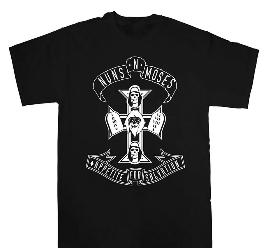 Оригинальная Мужская футболка с принтом Nuns N Moses свободная хлопковая коротким