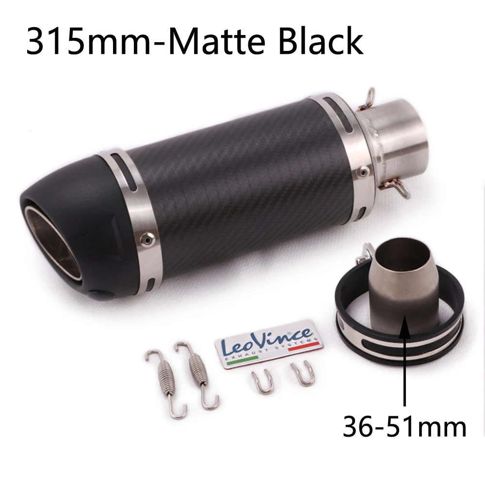 315mm-Matte Black Универсальный мотоциклетный глушитель выхлопной трубы питбайк спасательный горшок для проекта для Yamaha XT 600 FZ6 MT03 R6 ER6N Z750 - Цвет: 315mm-Matte Black