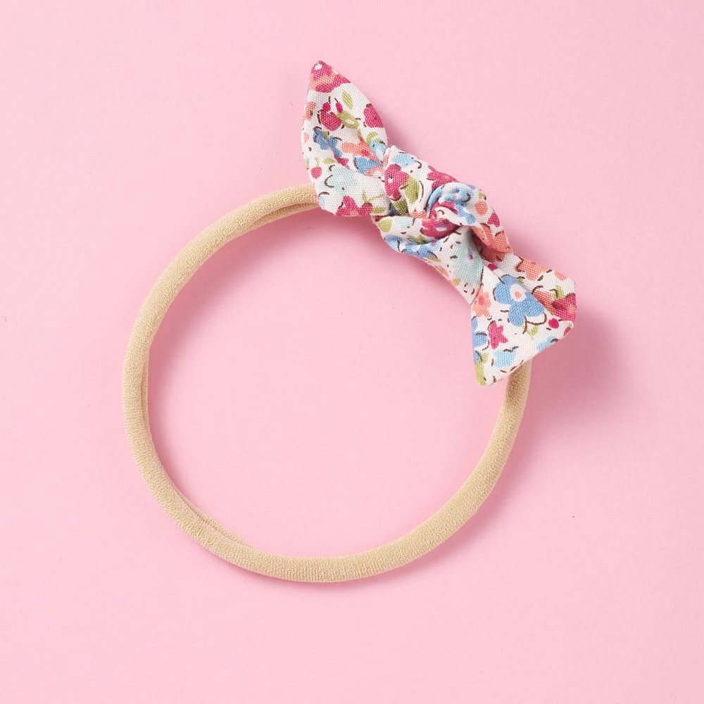 Модная повязка на голову с цветочным принтом для детей эластичная нейлоновая