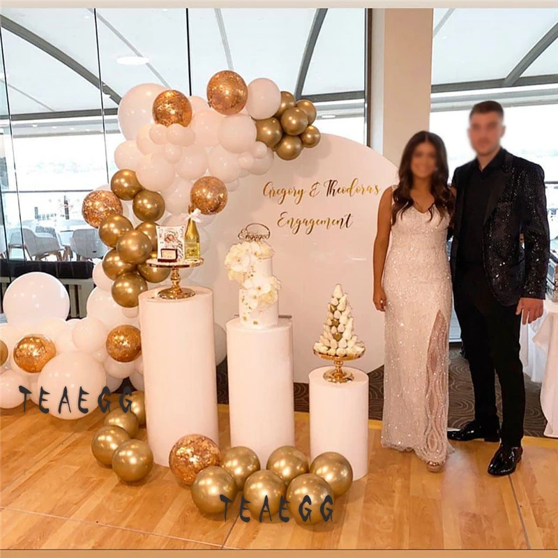 85 шт. металлические золотые шары украшения фон белые латексные шарики гирлянда