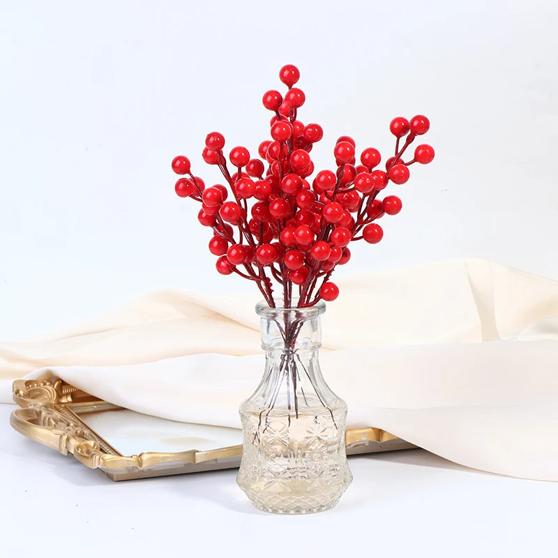 

Искусственное растение, Падуба, фрукты Fa Cai Guo, свадебные ягоды, богатые красные комнатные библиотеки, украшения для вечеринки, Рождественск...