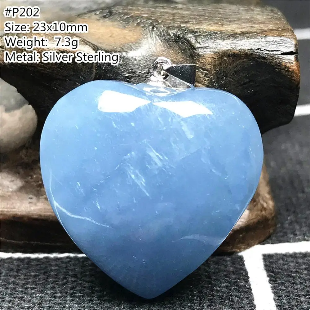 Ожерелье кулон натуральный морской синий аквамарин сердце ювелирные изделия для