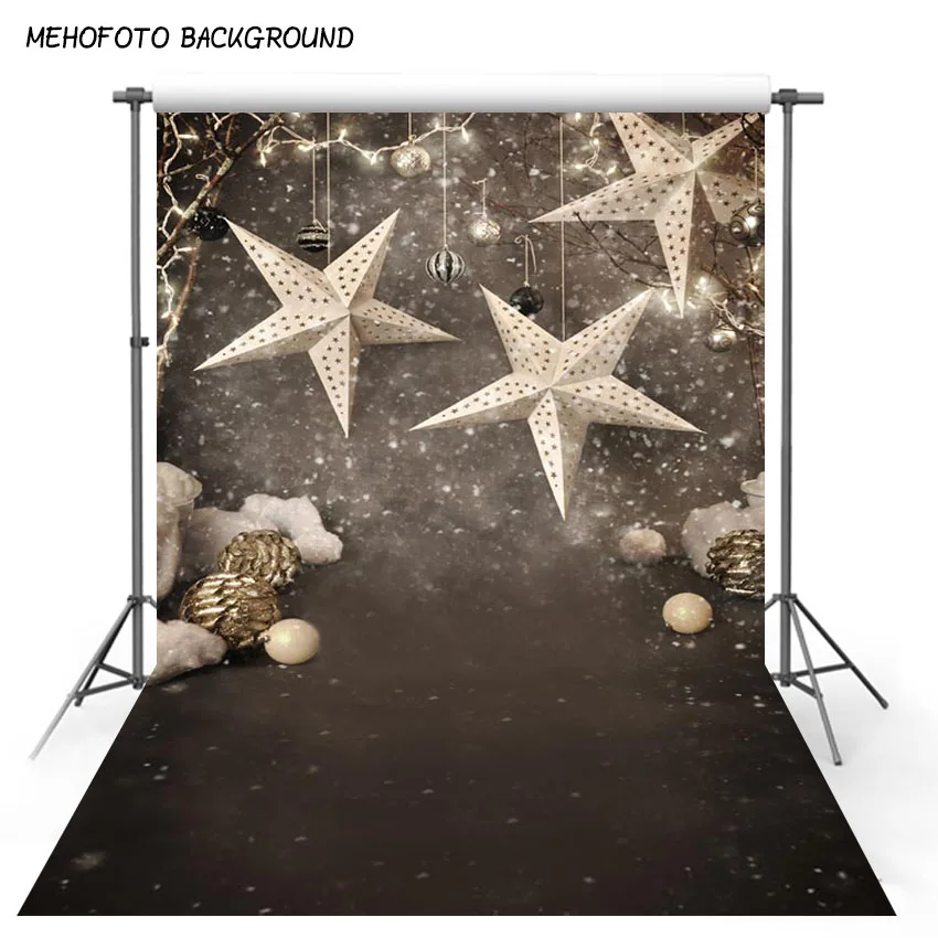 Виниловый фон для фотосъемки Снежинка Рождество звезда компьютерная печать дети