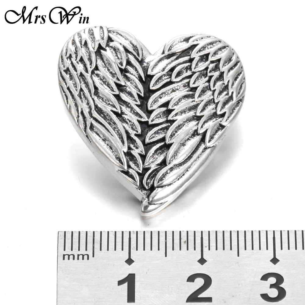 Новые металлические кнопки с крыльями ангела сердечками 18 мм|Браслеты шармами| |